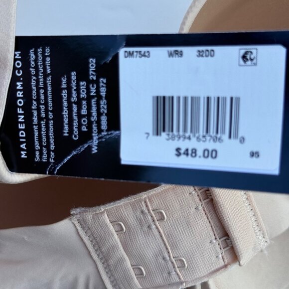 Maidenform Women's T-Shirt Bra 32DD Smartzone Cups Convertible Straps Beige 7543 - Picture 2 of 10